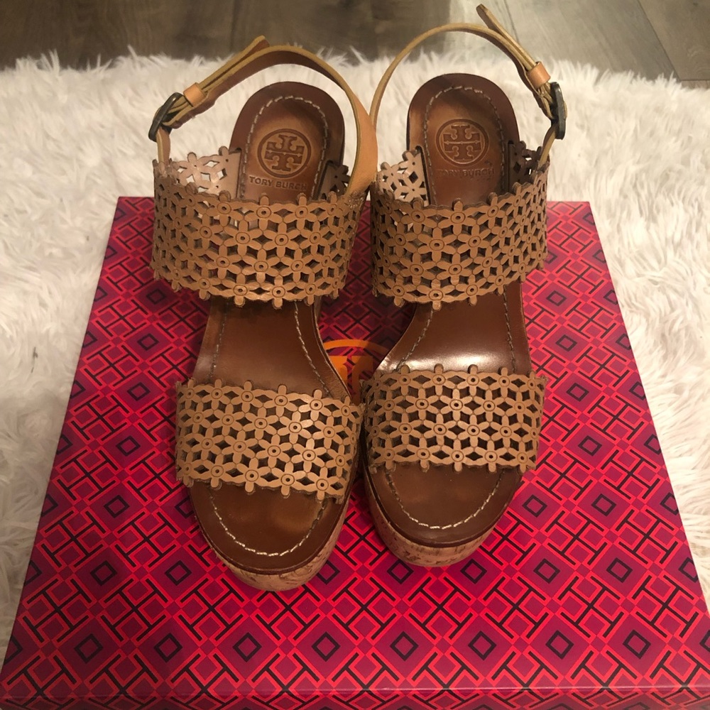 Tory Burch Floral Wedges